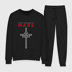 Костюм хлопковый женский 30 Seconds To Mars, logo, цвет: черный