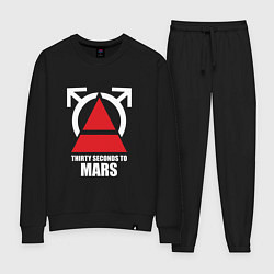Костюм хлопковый женский 30 Seconds To Mars Logo, цвет: черный