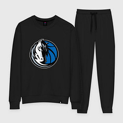Костюм хлопковый женский Даллас Маверикс логотип, цвет: черный