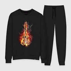 Костюм хлопковый женский Burning guitar, цвет: черный