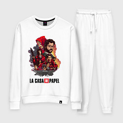 Костюм хлопковый женский Бумажный дом экспозиция персонажей, цвет: белый