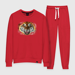 Костюм хлопковый женский Пламенный тигр, цвет: красный