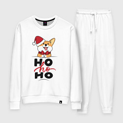 Костюм хлопковый женский Corgi Ho ho Ho, цвет: белый