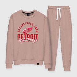 Костюм хлопковый женский Detroit Red Wings Детройт Ред Вингз, цвет: пыльно-розовый