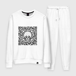 Костюм хлопковый женский QR Skull, цвет: белый