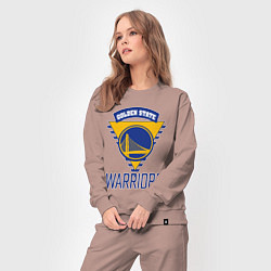 Костюм хлопковый женский Golden State Warriors Голден Стейт НБА, цвет: пыльно-розовый — фото 2
