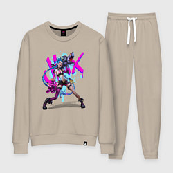 Костюм хлопковый женский LOL JINX БРЫЗГИ КРАСОК, цвет: миндальный