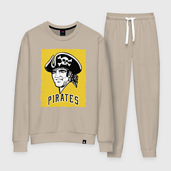 Костюм хлопковый женский Pittsburgh Pirates baseball, цвет: миндальный