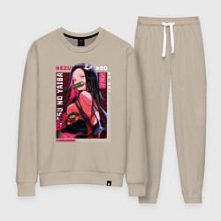 Костюм хлопковый женский Незуко Камадо Nezuko Kamado, Клинок, рассекающий д, цвет: миндальный