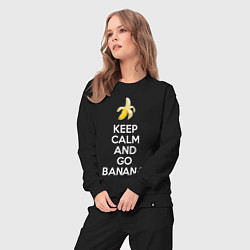 Костюм хлопковый женский Keep calm and go banana, цвет: черный — фото 2