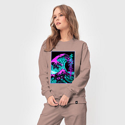 Костюм хлопковый женский НЕОНОВАЯ ВОЛНА, ЯПОНИЯ, ФУДЗИЯМА JAPAN NEON, цвет: пыльно-розовый — фото 2