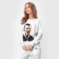 Костюм хлопковый женский Zlatan Ibrahimovich - striker, Milan, цвет: белый — фото 2