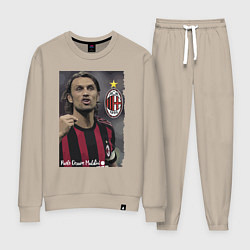 Костюм хлопковый женский Paolo Cesare Maldini - Milan, captain, цвет: миндальный