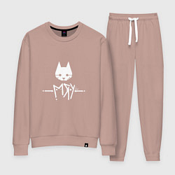 Костюм хлопковый женский Stray: Мяу, цвет: пыльно-розовый