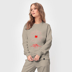 Костюм хлопковый женский Stray Logo Flash, цвет: миндальный — фото 2