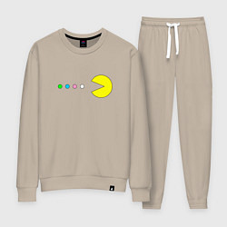 Костюм хлопковый женский Pac - man Для пары, цвет: миндальный