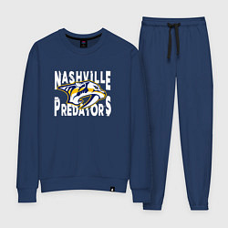 Костюм хлопковый женский Nashville Predators, Нэшвилл Предаторз, цвет: тёмно-синий