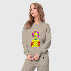 Костюм хлопковый женский Гомер - бог пончиков, цвет: миндальный — фото 2