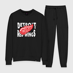 Костюм хлопковый женский Детройт Ред Уингз Detroit Red Wings, цвет: черный