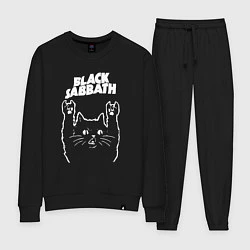 Костюм хлопковый женский Black Sabbath Рок кот, цвет: черный