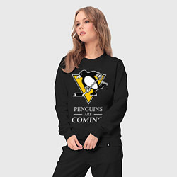 Костюм хлопковый женский Penguins are coming, Pittsburgh Penguins, Питтсбур, цвет: черный — фото 2