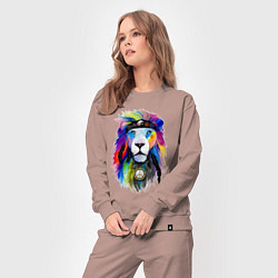 Костюм хлопковый женский Color lion! Neon!, цвет: пыльно-розовый — фото 2