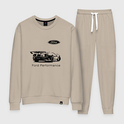 Костюм хлопковый женский Ford Performance Racing team, цвет: миндальный