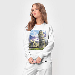 Костюм хлопковый женский Италия Пизанская башня, цвет: белый — фото 2