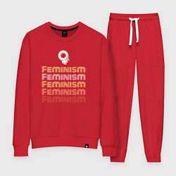 Костюм хлопковый женский Feminism - retro, цвет: красный