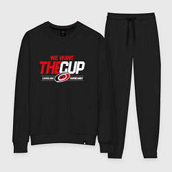 Костюм хлопковый женский Carolina Hurricanes we want the cup Каролина Харри, цвет: черный