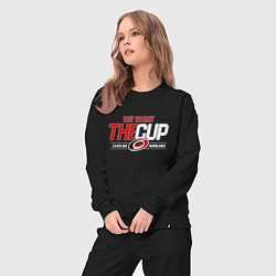 Костюм хлопковый женский Carolina Hurricanes we want the cup Каролина Харри, цвет: черный — фото 2