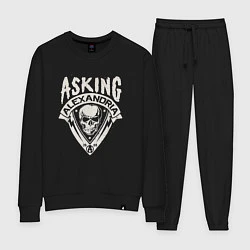 Костюм хлопковый женский Asking Alexandria рок группа, цвет: черный