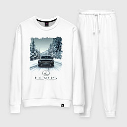 Костюм хлопковый женский Lexus - зимняя дорога, цвет: белый