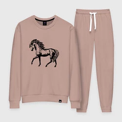 Костюм хлопковый женский Мустанг Лошадь, цвет: пыльно-розовый
