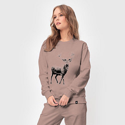 Костюм хлопковый женский Черный олень Black Deer, цвет: пыльно-розовый — фото 2