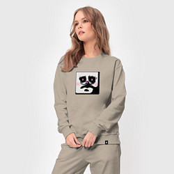 Костюм хлопковый женский Кинг Дайс Эмодзи Cuphead, цвет: миндальный — фото 2