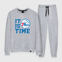 Костюм хлопковый женский It Is Philadelphia 76ers Time Филадельфия Севенти, цвет: меланж