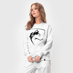 Костюм хлопковый женский Wolf Emblem Jaw, цвет: белый — фото 2