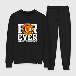 Костюм хлопковый женский Manchester United FOREVER NOT JUST WHEN WE WIN, цвет: черный