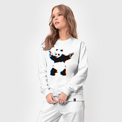 Костюм хлопковый женский Banksy Panda with guns - Бэнкси, цвет: белый — фото 2