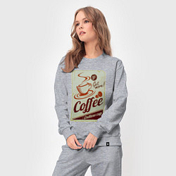 Костюм хлопковый женский Coffee Cup Retro, цвет: меланж — фото 2