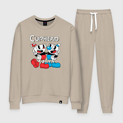 Костюм хлопковый женский Cuphead Чашечки, цвет: миндальный