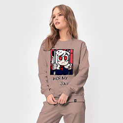 Костюм хлопковый женский HELLTAKER HORNY JAIL, цвет: пыльно-розовый — фото 2