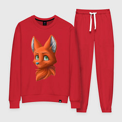 Костюм хлопковый женский Милая лисичка Cute fox, цвет: красный