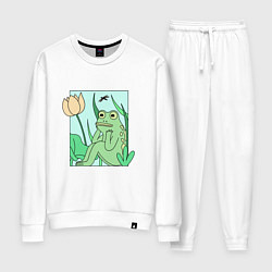 Костюм хлопковый женский ЛЯГУШКА В МЕЧТАХ, цвет: белый