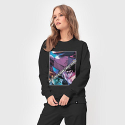 Костюм хлопковый женский Джотаро Куджо из ДжоДжо, цвет: черный — фото 2