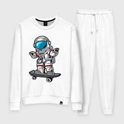 Костюм хлопковый женский Космонавт - скейтер, цвет: белый
