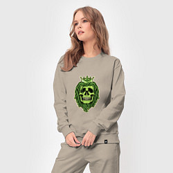 Костюм хлопковый женский Green Skull, цвет: миндальный — фото 2