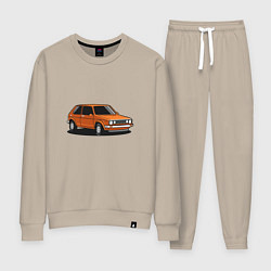 Костюм хлопковый женский Оранжевая классика, цвет: миндальный