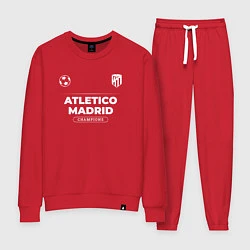 Костюм хлопковый женский Atletico Madrid Форма Чемпионов, цвет: красный